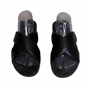 Fitflop Lulu black Criss Cross slides, 10